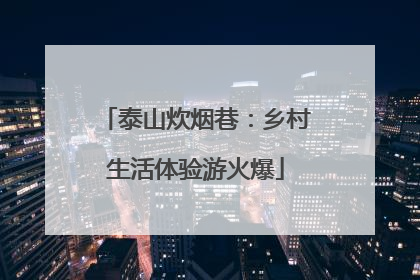 泰山炊烟巷：乡村生活体验游火爆