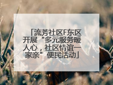 流芳社区F东区开展“多元服务暖人心，社区情谊一家亲”便民活动
