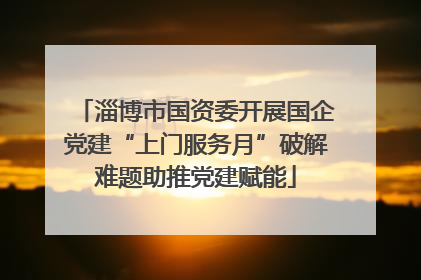 淄博市国资委开展国企党建“上门服务月”破解难题助推党建赋能