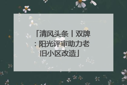 清风头条丨双牌：阳光评审助力老旧小区改造