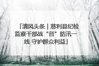 清风头条｜慈利县纪检监察干部战“督”防汛一线 守护群众利益