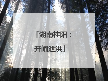 湖南桂阳：开闸泄洪