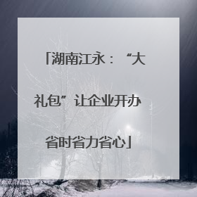 湖南江永：“大礼包”让企业开办省时省力省心
