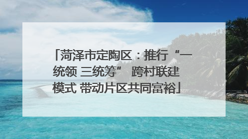 菏泽市定陶区：推行“一统领 三统筹” 跨村联建模式 带动片区共同富裕