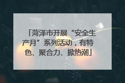 菏泽市开展“安全生产月”系列活动，有特色、聚合力、掀热潮