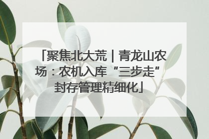 聚焦北大荒｜青龙山农场：农机入库“三步走” 封存管理精细化