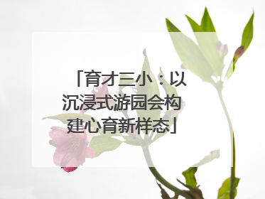育才三小：以沉浸式游园会构建心育新样态