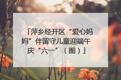 萍乡经开区“爱心妈妈”伴留守儿童迎端午庆“六一”（图）