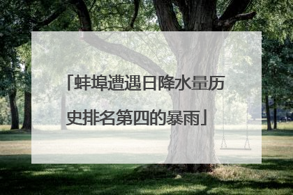 蚌埠遭遇日降水量历史排名第四的暴雨