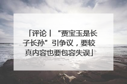 评论丨“贾宝玉是长子长孙”引争议，要较真内容也要包容失误