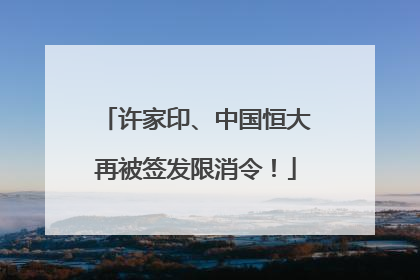 许家印、中国恒大再被签发限消令！