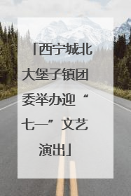 西宁城北大堡子镇团委举办迎“七一”文艺演出