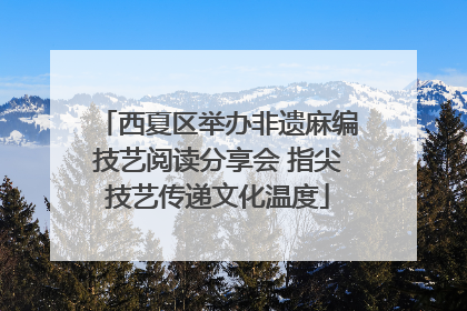 西夏区举办非遗麻编技艺阅读分享会 指尖技艺传递文化温度
