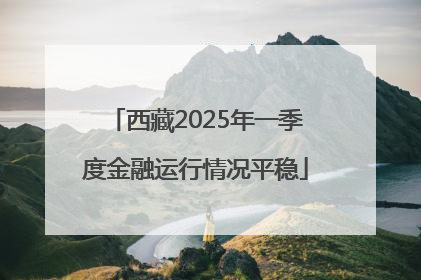 西藏2025年一季度金融运行情况平稳