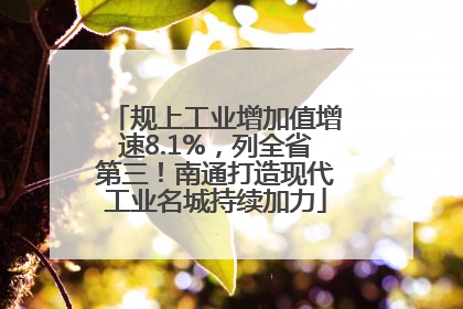 规上工业增加值增速8.1%，列全省第三！南通打造现代工业名城持续加力