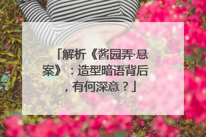 解析《酱园弄·悬案》：造型暗语背后，有何深意？