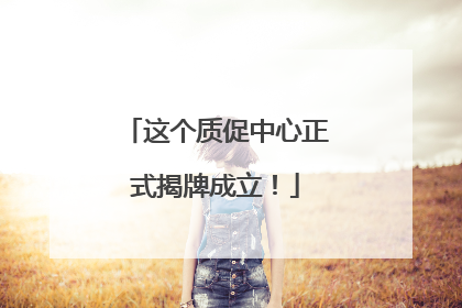 这个质促中心正式揭牌成立！