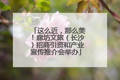 这么近，那么美！廊坊文旅（长沙）招商引资和产业宣传推介会举办