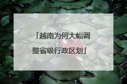 越南为何大幅调整省级行政区划
