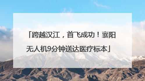 跨越汉江，首飞成功！襄阳无人机9分钟送达医疗标本