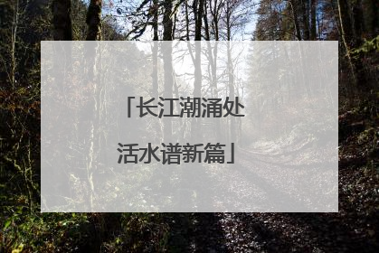长江潮涌处 活水谱新篇