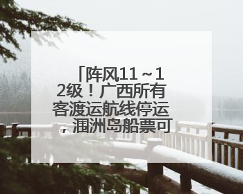 阵风11～12级！广西所有客渡运航线停运，涠洲岛船票可退……
