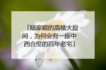 陆家嘴的高楼大厦间，为何会有一座中西合璧的百年老宅