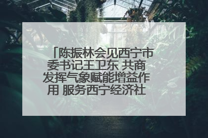 陈振林会见西宁市委书记王卫东 共商发挥气象赋能增益作用 服务西宁经济社会高质量发展