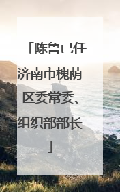 陈鲁已任济南市槐荫区委常委、组织部部长