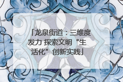 龙泉街道：三维度发力 探索文明“生活化”创新实践