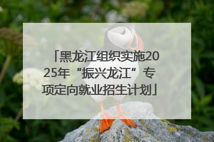 黑龙江组织实施2025年“振兴龙江”专项定向就业招生计划