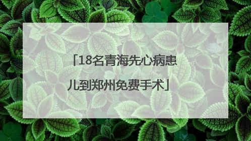 18名青海先心病患儿到郑州免费手术