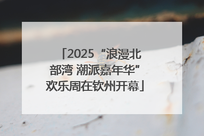 2025“浪漫北部湾 潮派嘉年华”欢乐周在钦州开幕