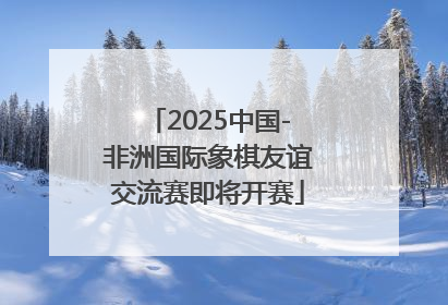 2025中国-非洲国际象棋友谊交流赛即将开赛