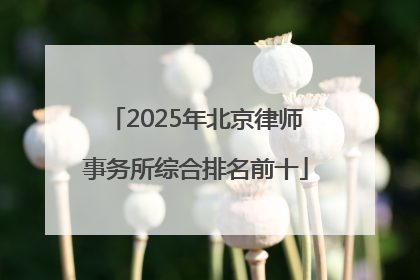 2025年北京律师事务所综合排名前十