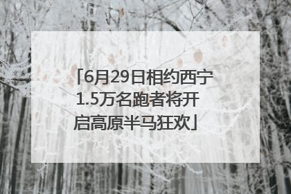 6月29日相约西宁 1.5万名跑者将开启高原半马狂欢