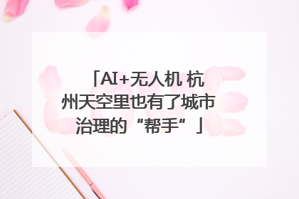 AI+无人机 杭州天空里也有了城市治理的“帮手”