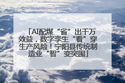 AI配煤“省”出千万效益，数字孪生“看”穿生产风险！宁阳县传统制造业“智”变突围